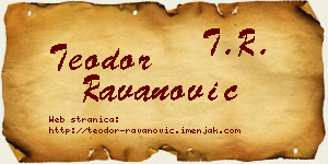 Teodor Ravanović vizit kartica